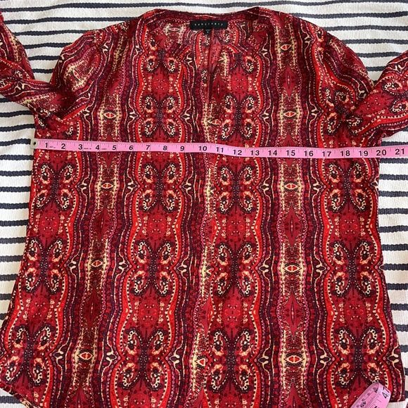 Sanctuary x Anthropologie Red Bohemian Print Button Down Blouse Small - Picture 7 of 13
